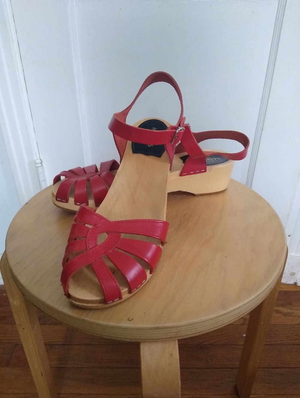 Swedish Hasbeens Strappy Medallion Debutante Clog Sandals